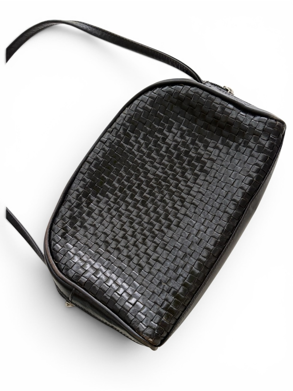 Fendi Vintage Woven Leather Crossbody Bag Black - Picture 3 of 10